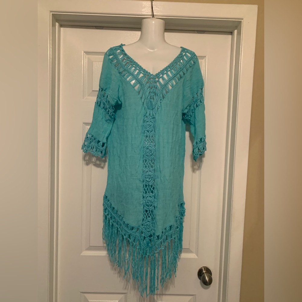 Turquoise Crochet Cover-Up